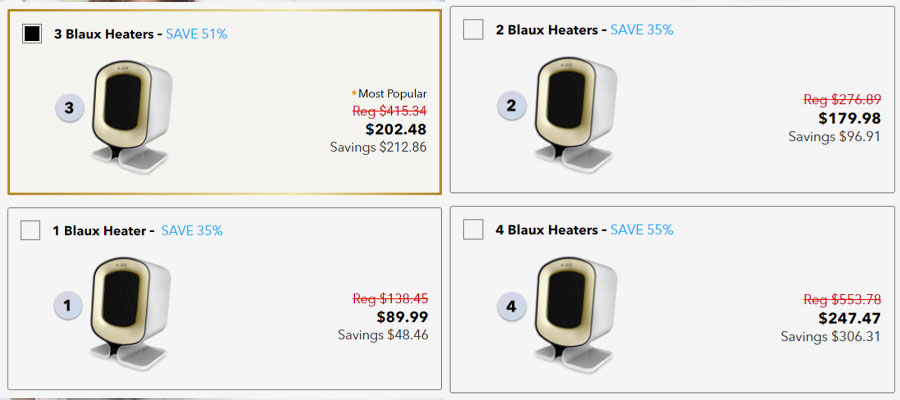 Blaux Heater Price