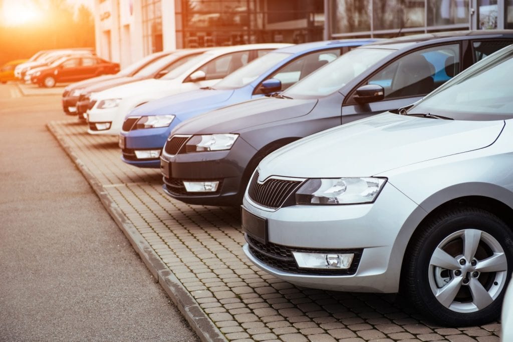cars parked in a row