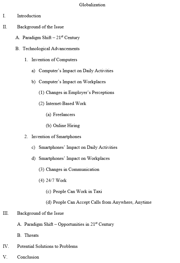 essay outline meaning