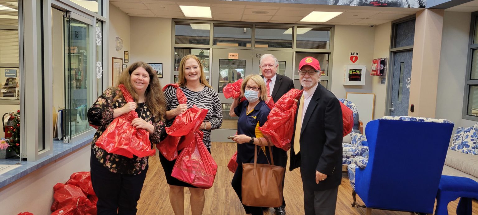 Katy Rotary today delivered hundreds of toys to Rhoads Elementary, Katy