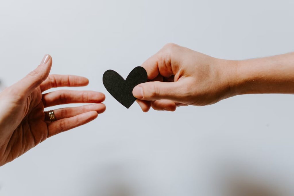 two hands holding a heart