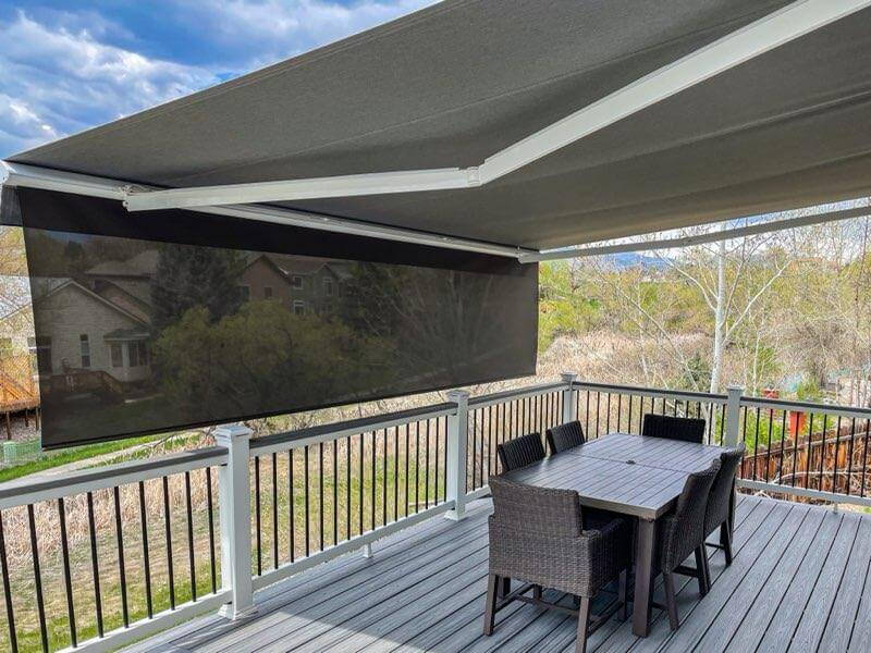 Outdoor Awning with Drop Shade