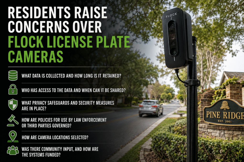 Residents Raise Privacy and Transparency Concerns Over Flock License Plate Cameras