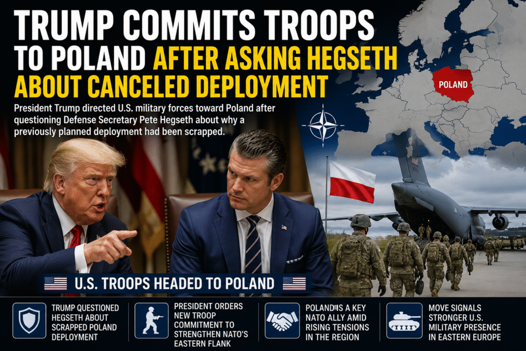 Trump Orders Troop Commitment to Poland After Questioning Pentagon Over Scrapped Deployment