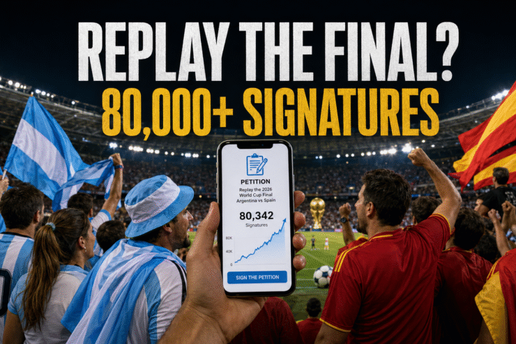 Argentina and Spain supporters react as World Cup final replay petition