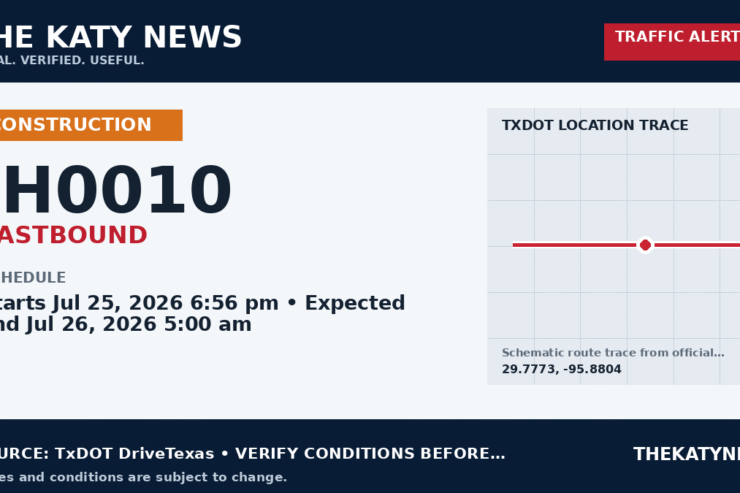 Katy traffic alert for IH0010