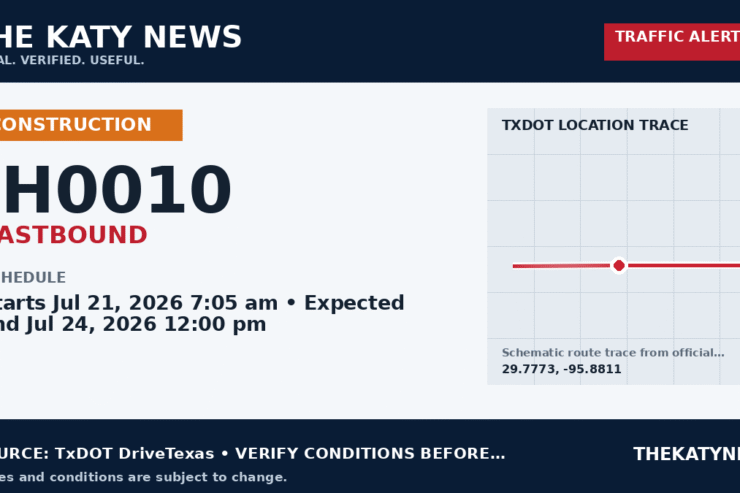 Katy traffic alert for IH0010