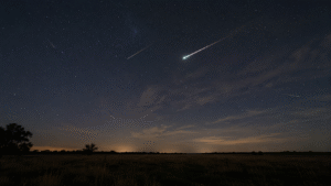 Perseid meteor shower streaking across the night sky near Katy, Texas, on August 12, 2026
