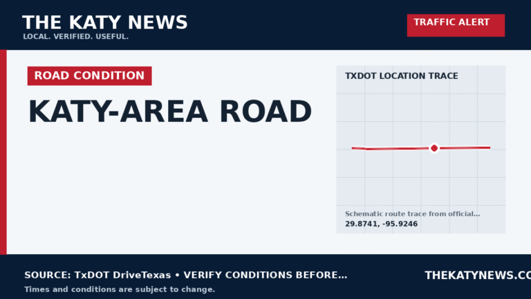 Katy traffic alert for KATY-AREA ROAD