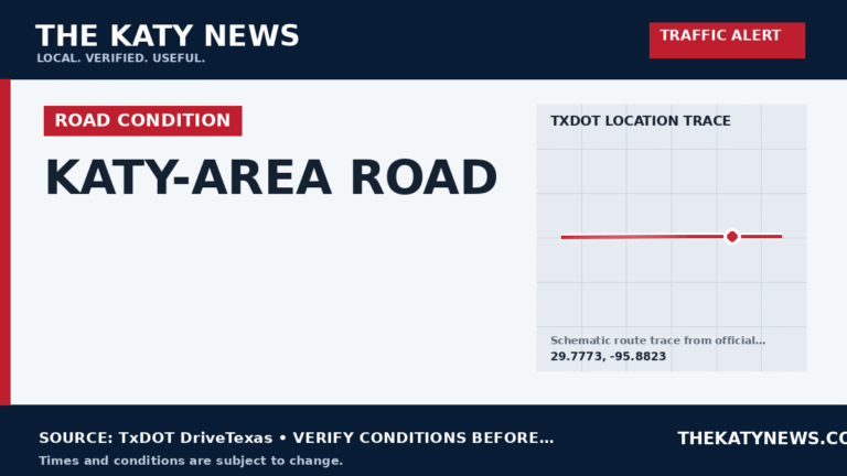 Katy traffic alert for KATY-AREA ROAD