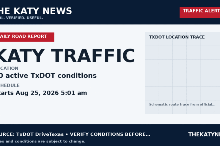 Katy traffic alert for Katy Traffic near 40 active TxDOT conditions