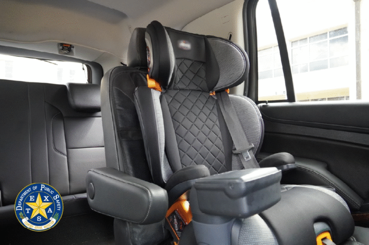 gray car seat inside a vehicle
